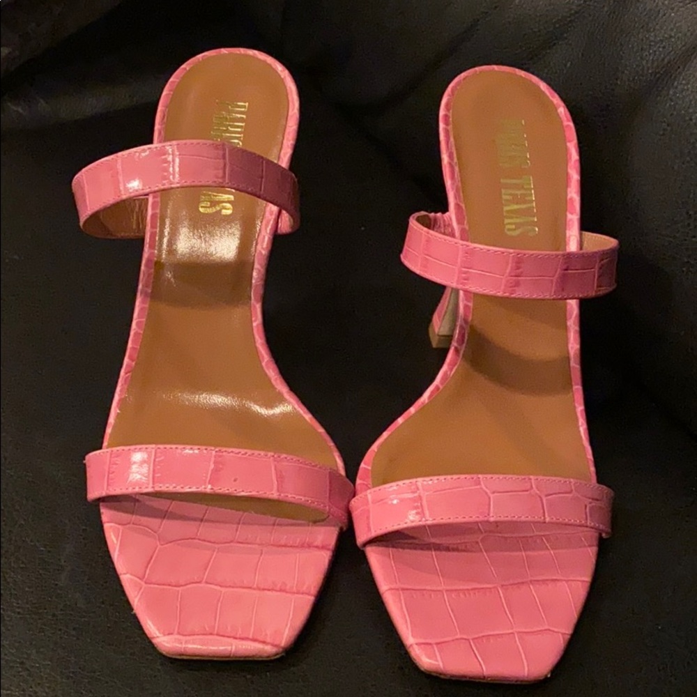 Paris Texas Croc-Embossed Leather Mules